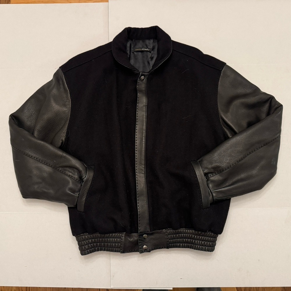 Sharon Roth Hand Tailored Soft Black Leather Jacket Men's XL‎ See Measurements